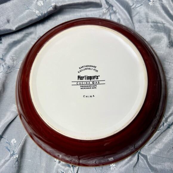 Pier 1 One Cucina Earthenware Italian Pasta Salad Bowl 9.5” Replace Deadstock - Picture 2 of 4